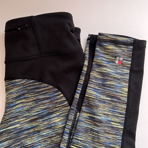 Sweaty Betty leggings size XS black/blue/yellow - Picture 6 of 6